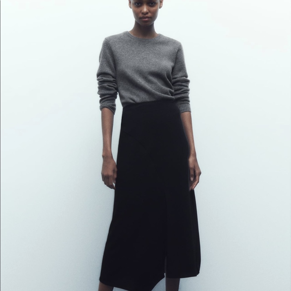 Zara FW 2023 asymmetric midi skirt